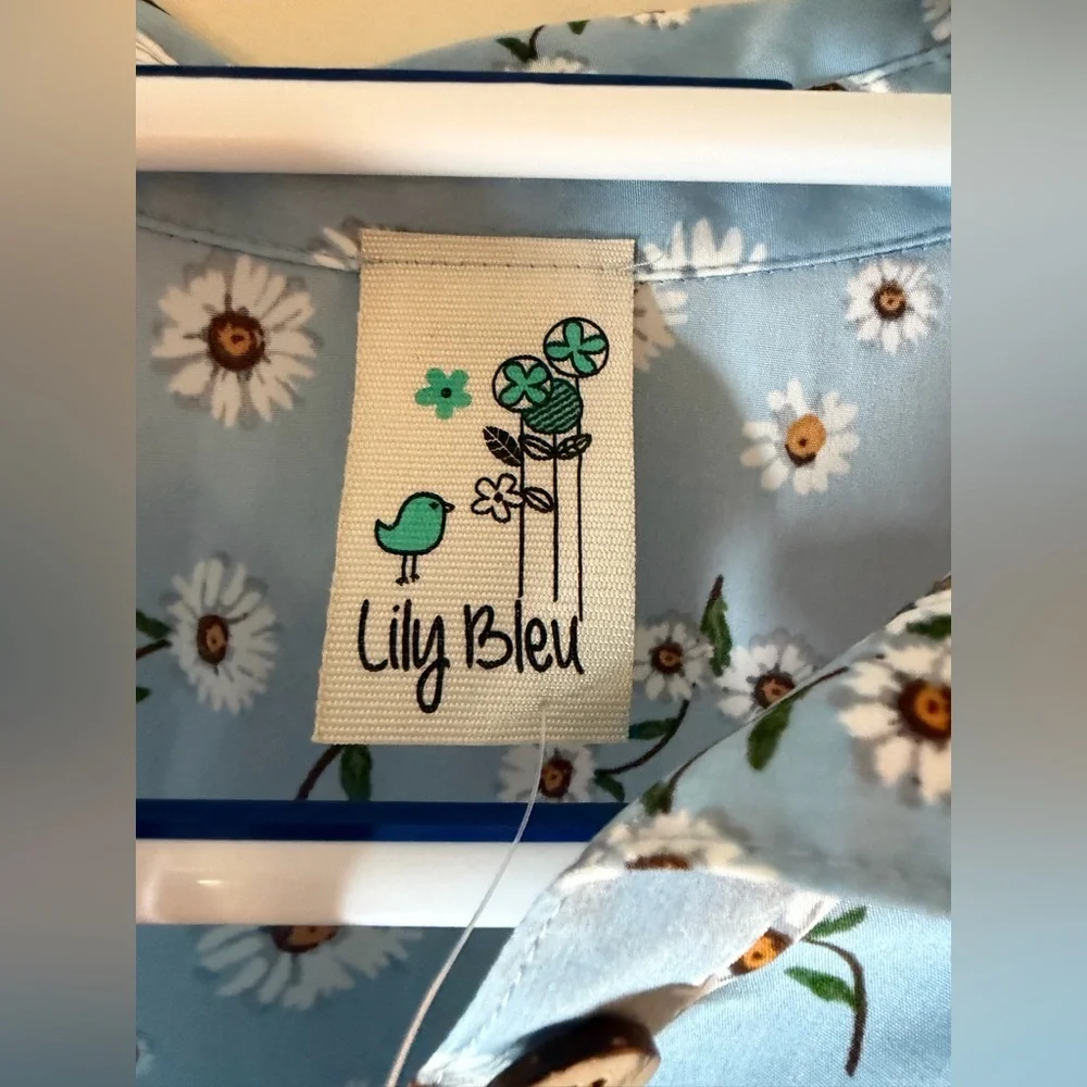 Lily Bleu Girls Blue Daisy Floral Button Front Dress Size 12 - Picture 5 of 8